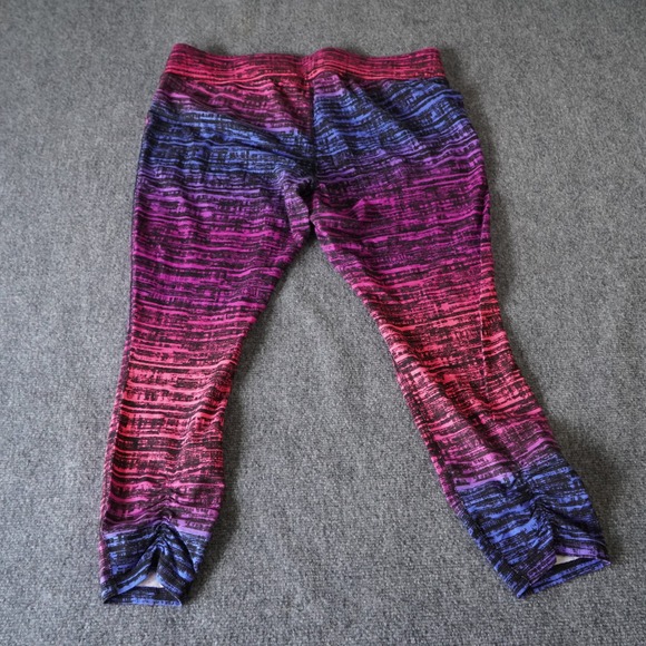 Danskin Ombre Stripe Active Leggings Capri Ruched Cropped Workout Athleisure 2X - Picture 6 of 9